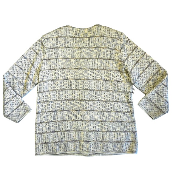 Altra Made in Italy Vintage 80s Marled Knit Fringe Pink Cream Cardigan Sweater M - Picture 9 of 14